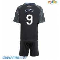 Camisa de time de futebol Aston Villa Harvey Elliott #9 Replicas 2º Equipamento Infantil 2025-26 Manga Curta (+ Calças curtas)